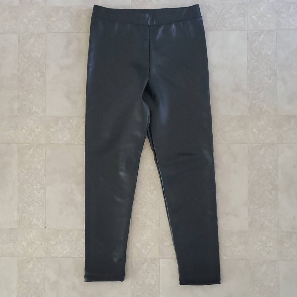 GAP Girls Vegan Leather Black Leggings